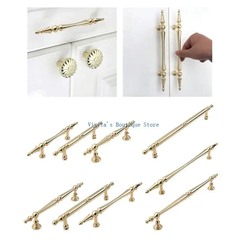 

Golden Finish Cupboard Pulls Ergonomic Design Rusts Resistant Hardware Simple Installation For Kitchen Cabinets Dressers M76D