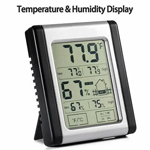 

Other electronic thermometersMini LCD Digital Hygrometer Thermometer Indoor Temperature Humidity Monitor with Clock for Home