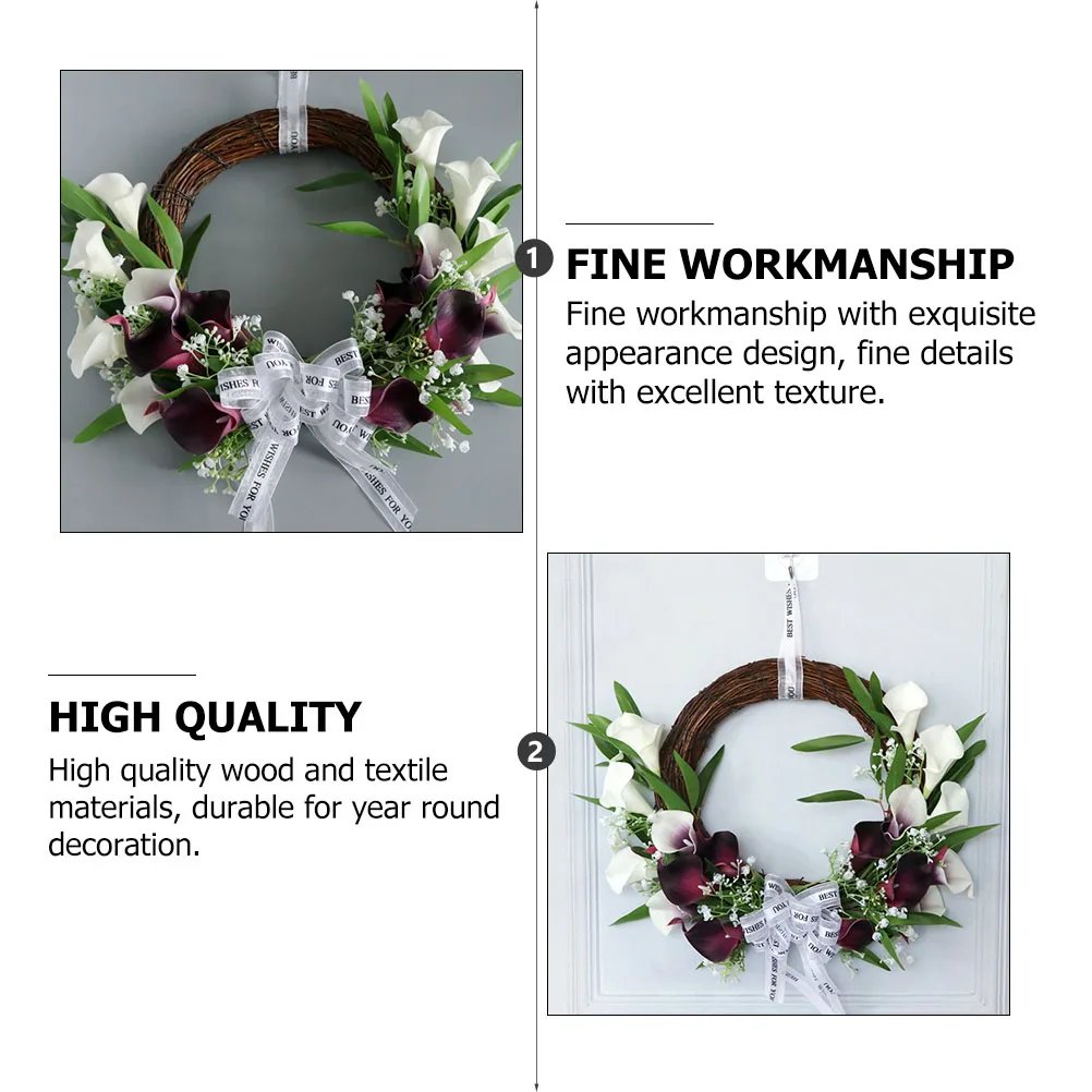 

1Pcs Wreath Artificial Simulation Wedding Garland Hanging Door Wall Decorative Party Home Wreath
