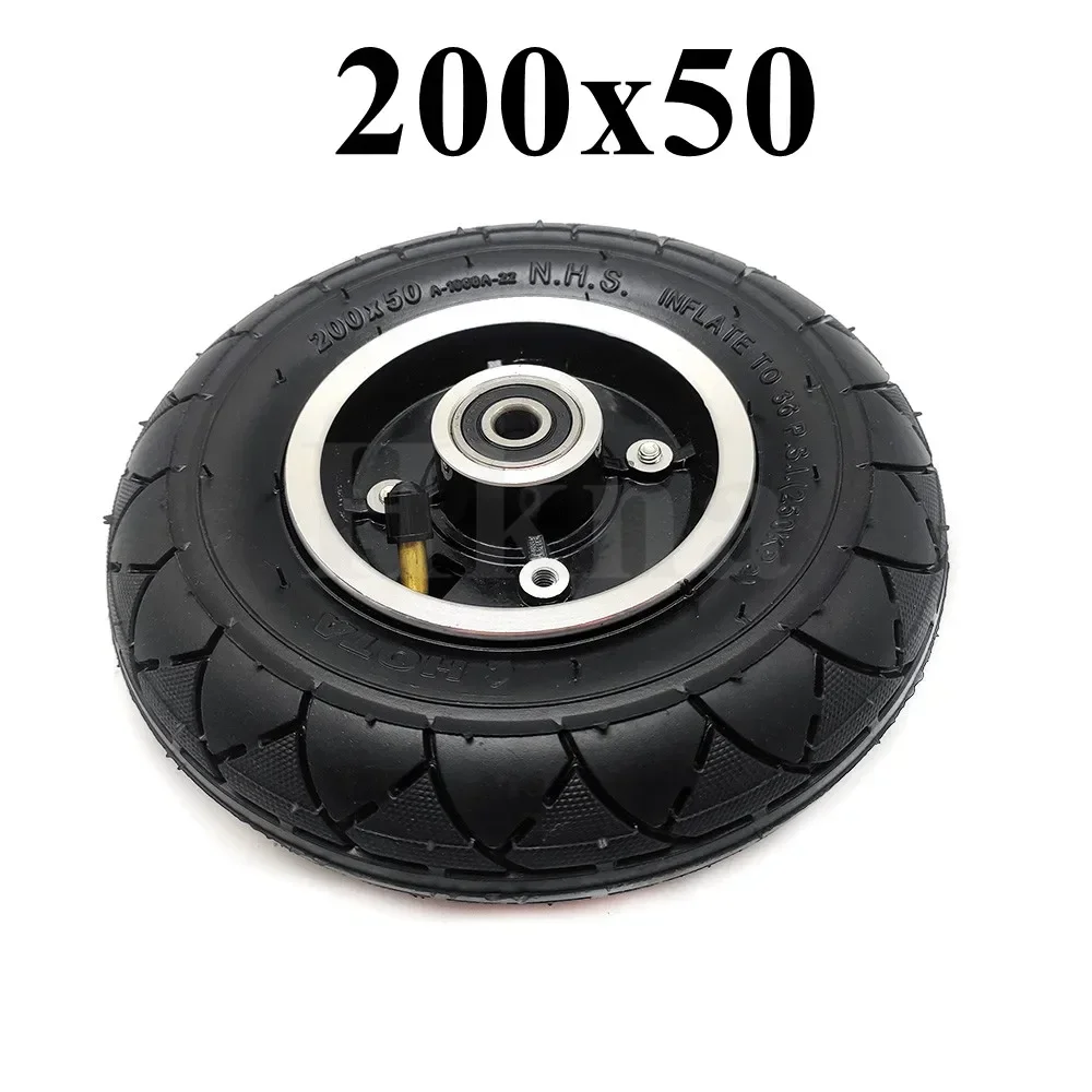 200x50 Front Wheel Tire 200*50 Inflatable 8 Inch Inner and Outer Tyre with Alloy Rim for Electric Scooter Parts