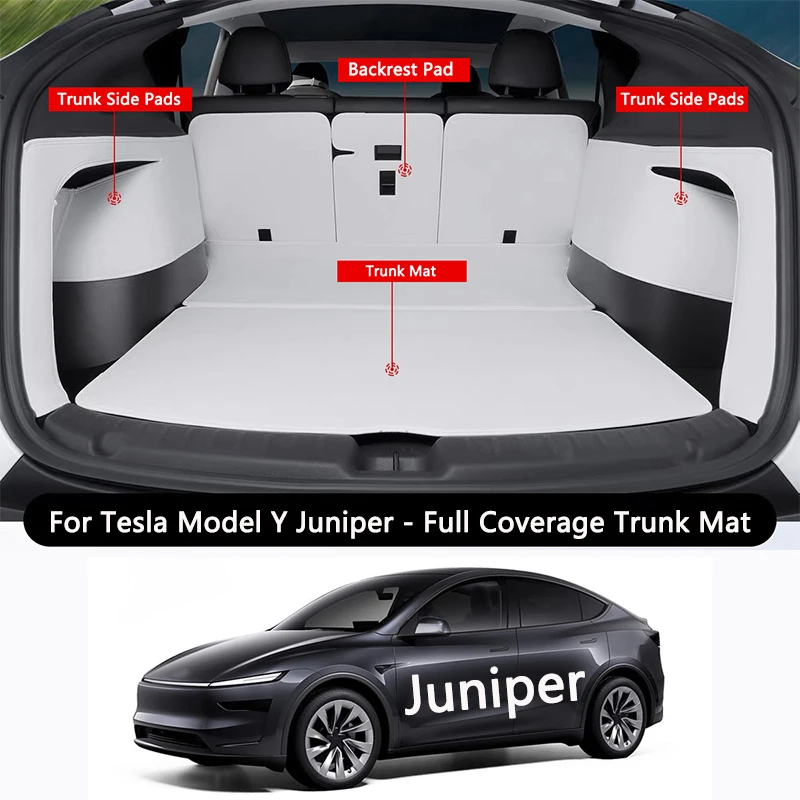 

Для Tesla Model Y Juniper Коврик в багажник Полное покрытие Крышка багажника Боковые ограждения Спинка сиденья Защитный вкладыш в багажник Антигрязные накладки