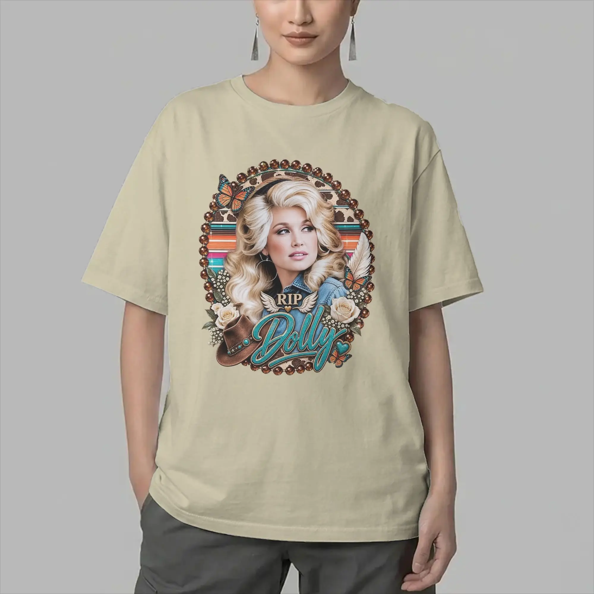 Men's T-Shirts Singer D-Dolly Parton Novelty 100% Cotton Tees Short Sleeve  T Shirts Crewneck Tops Classic