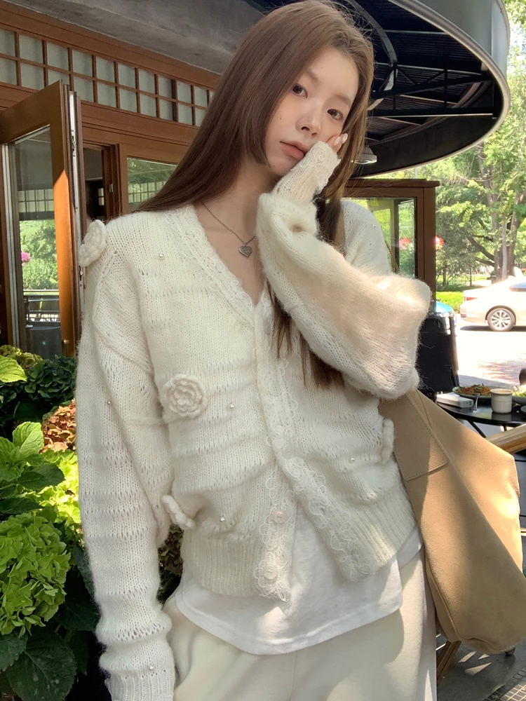 

Белый вязаный открытый кардиган, женская модная осенняя верхняя одежда, высококачественный свитер Jaet Commute Sle, прямой крой, обычный све