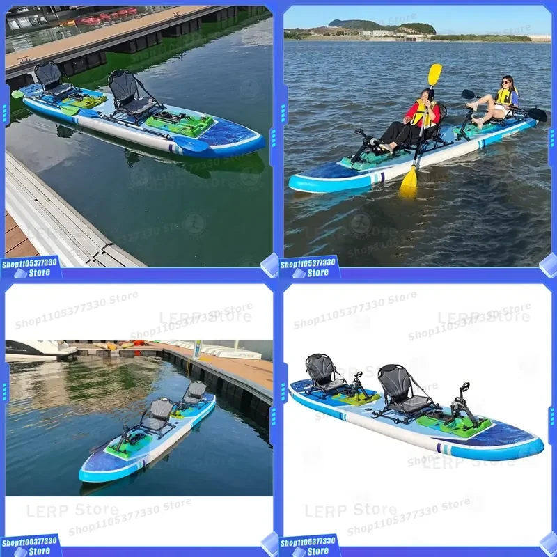 Outdoor Pedal Water Bike Boat for Fishing Sports Inflatable Water Surfboard with Comfortable Pedal System for Water