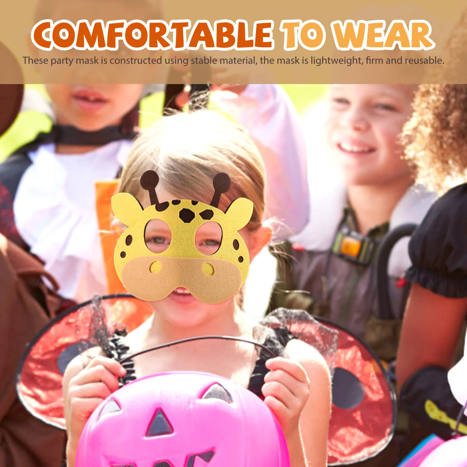 

12Pcs Felt Animal Mask Kids Party Halloween Cosplay Carnival Masquerade Festival Wearable Accessory Funny Decorative Prop