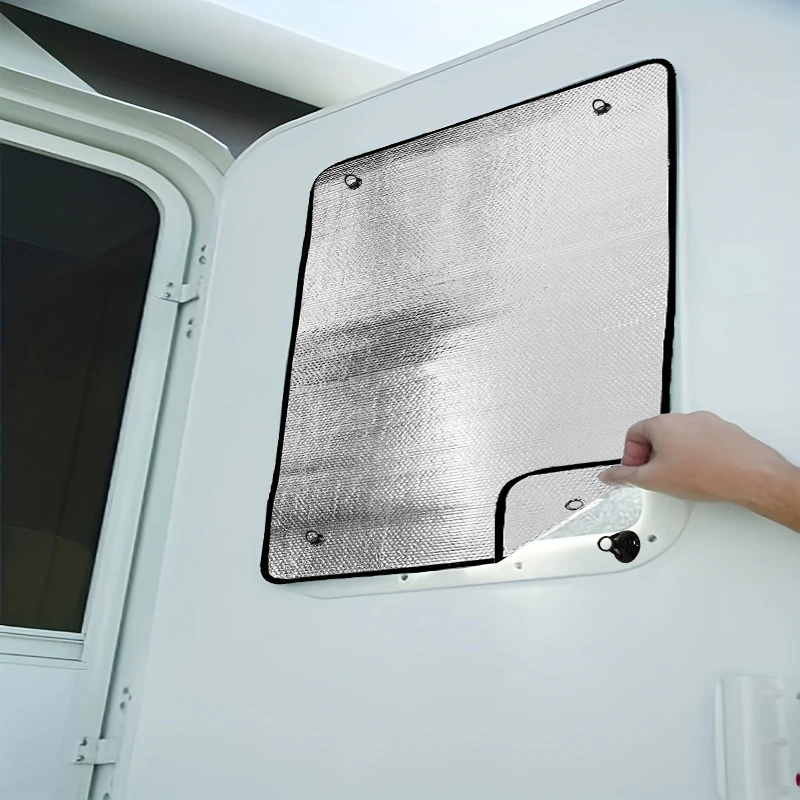 1pc 41x64CM RV Door Window Sun Shield Camper Sunshade Covers Windshield Reflective Protect Shade Sunshield for Motorhome Caravan