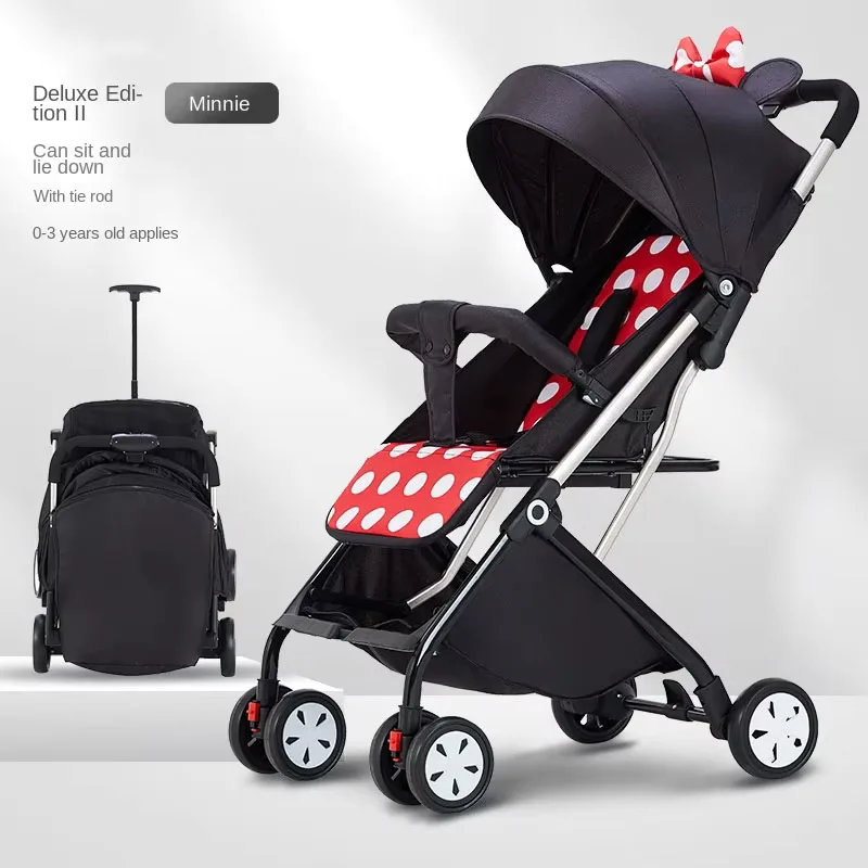 Baby Stroller High Landscape Lightweight Folding Newborn Stroller Adjustable Four-wheel Shock Absorption Travel Stroller