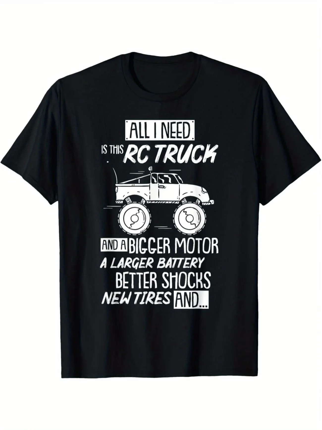 Funny Graphic Men's T Shirt Women Cotton Tee Oversized Spring Summer Loose Humorous Phrases for RC Racing Cars and Trucks on Top