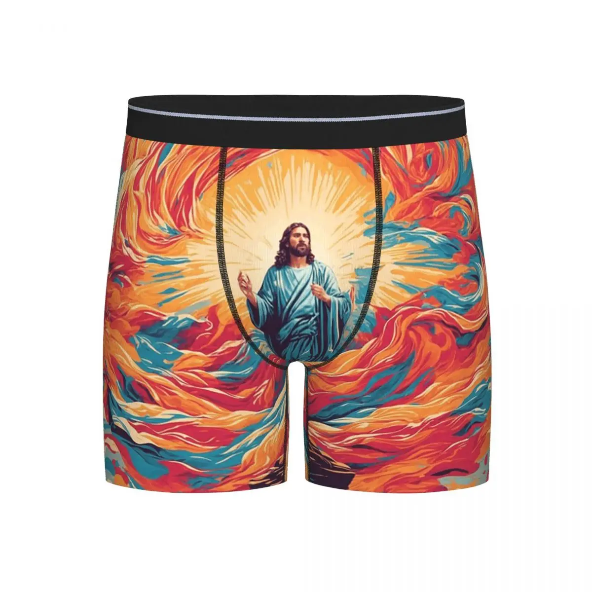 

Длинные трусы-боксеры, шорты, воскрешающие Иисус, Иисус, библейские справочные трусы, мужское вентилируемое нижнее белье, подарок бойфренду