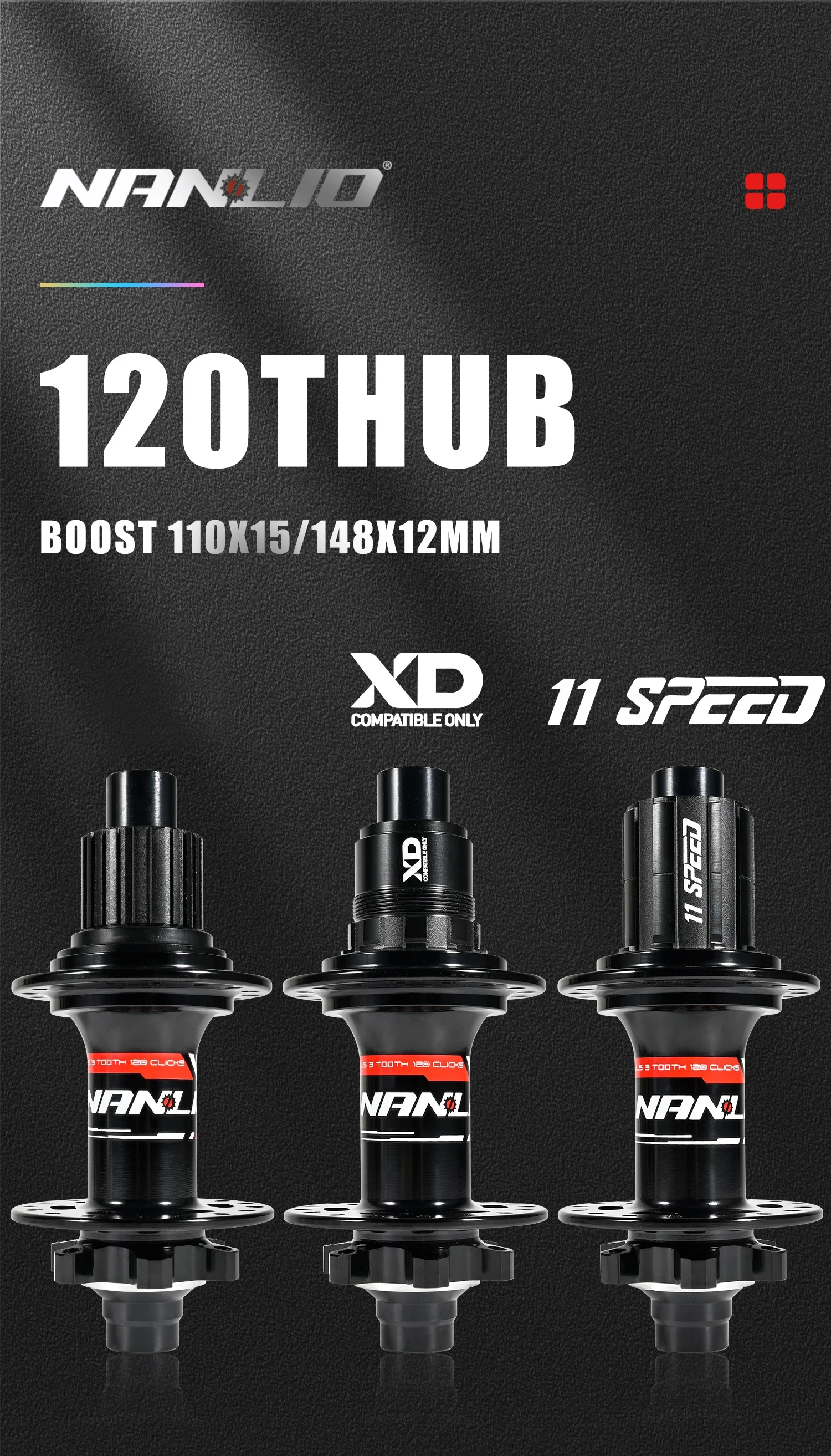 Nanlio BOOST MTB-Naben, 6 Sperrklinken, 120 Zähne, Ratsche, 148 x 12, 110 x 15 mm, 32 Stunden, 28 Stunden, XD HG MS Freilauf, 8–12 Geschwindigkeit, lauter Sound-Nabe für Mountainbike – Detail 1