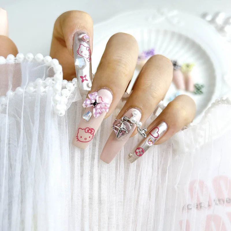 3D 레트로 도트 활 네일 아트 장식, 클래식 나비 매듭 네일 참, 수제 DIY 매니큐어 액세서리 공예, 50 개