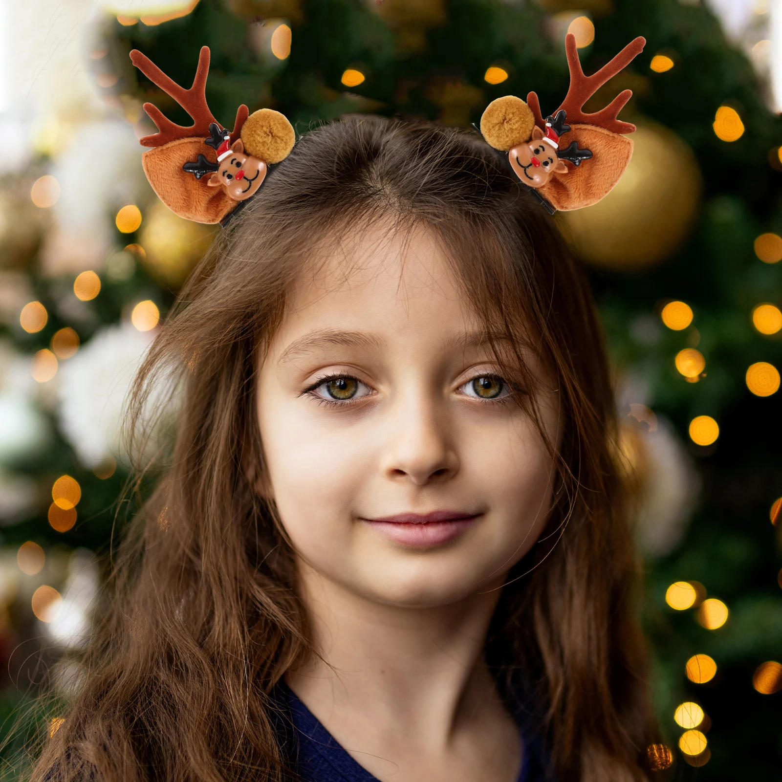 5 أزواج من أغطية الرأس لعيد الميلاد للفتيات، مشابك شعر ملونة زاهية، أغطية رأس مزخرفة، هدية للمهرجانات، مشابك شعر للأطفال