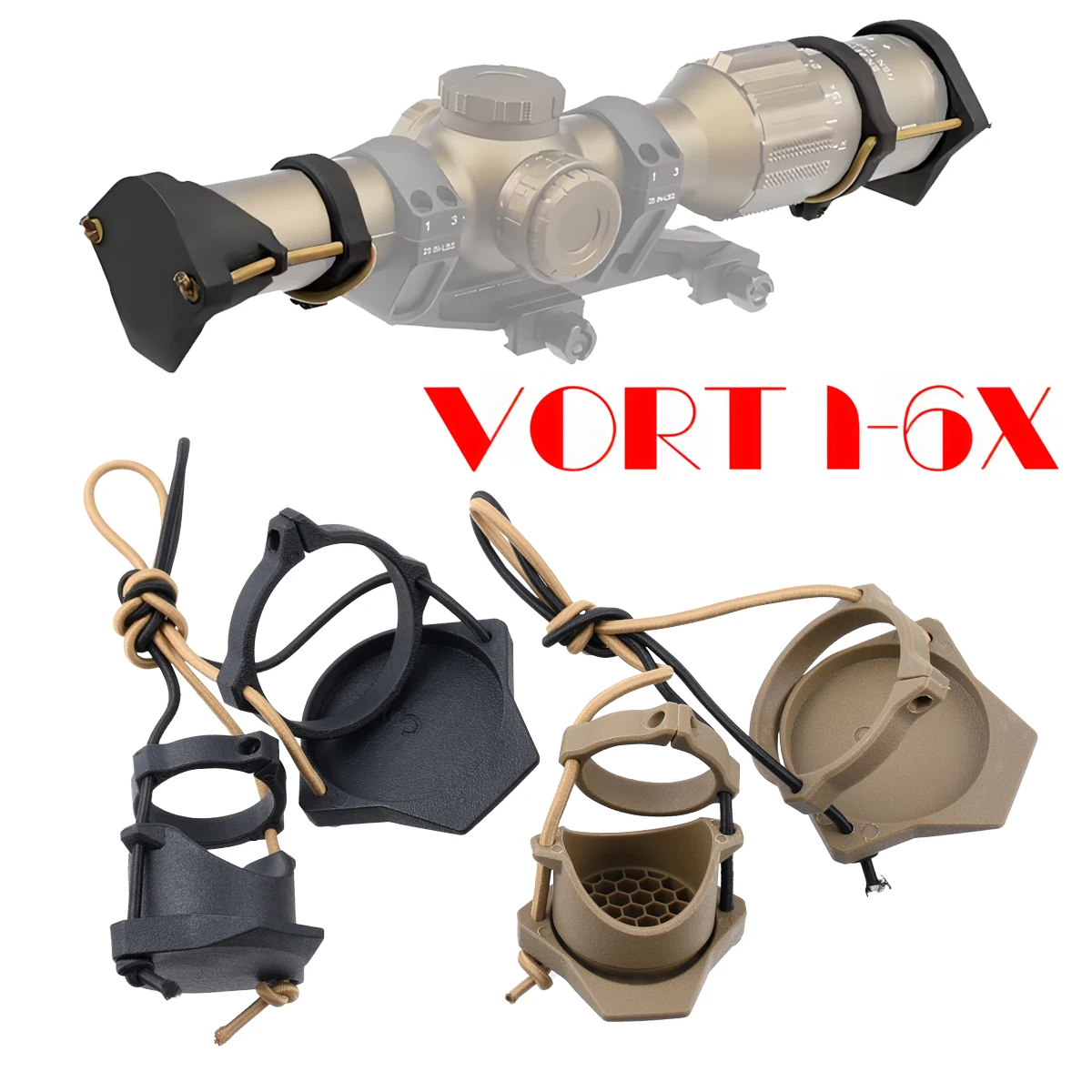 

Tactical VORT 1-6X Tube RifleScope Lens Cover With REAR CAP Nylon Cap Protector Vorte Sight Flip Up Protection Cap Accessories