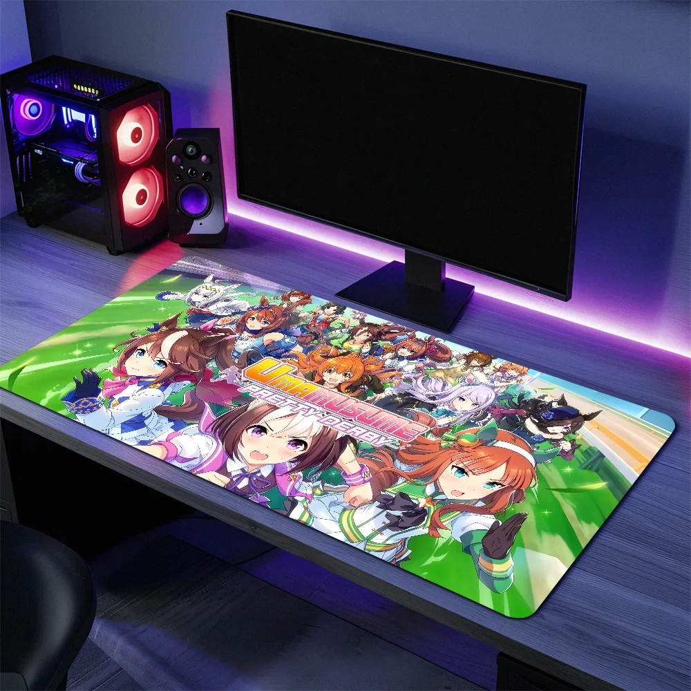 لوحة ماوس للحفلات مضادة للفرش للمنزل مخصصة مريحة للمكتب مطاطية كبيرة للمكتب ديربي حصيرة جميلة لوحة مفاتيح Musume Dash Nin PC غير قابلة للانزلاق