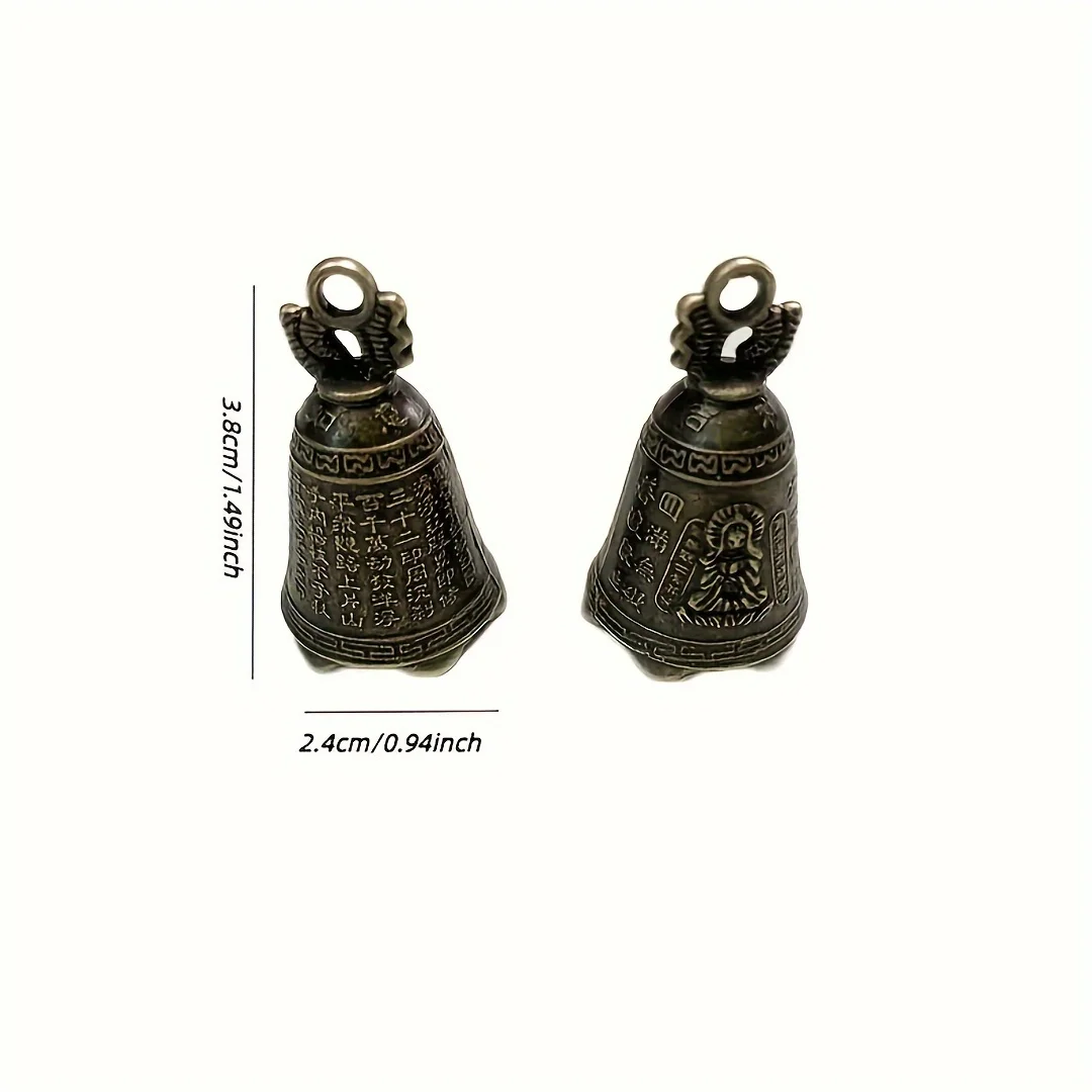 12 قطعة أجراس معدنية صغيرة، دلايات زخرفية على الطراز العتيق للحرف اليدوية والمكتب والمنزل والحديقة، هدايا قلادة ذاتية الصنع #4