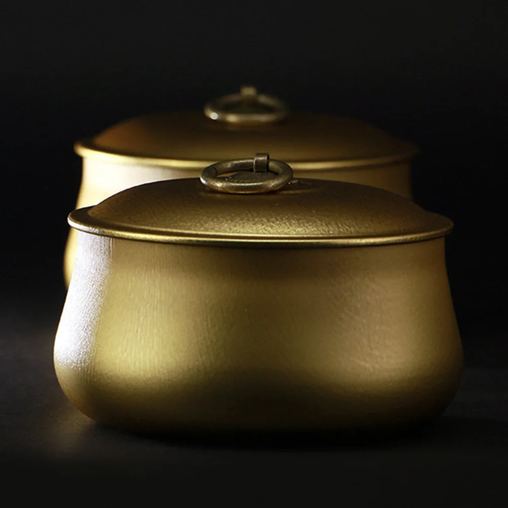 

2pcs Iron Jar 125G Round Mini Tea Can Sealed Storage Container For Dry Fresh Tea Leaves Home Kitchen Use Portable Dustproof Box