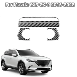 Real Carbon Fiber For Mazda CX9 CX-9 2016-2022 Center Console AC Knob Control Panel Cover Trim Interior Accessories