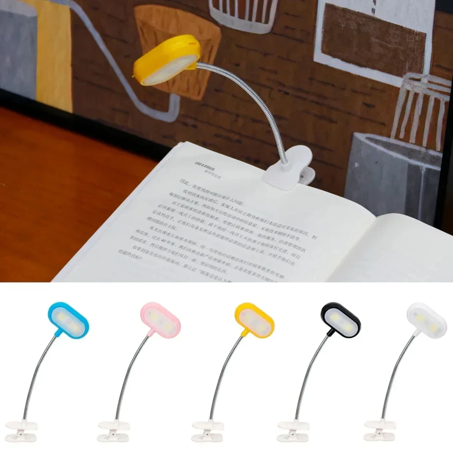 Clip Light LED Reading Lamp Portable Flexible Desk Lamp Battery Powered Eye Protection Night Light  Book Reading  Laptop