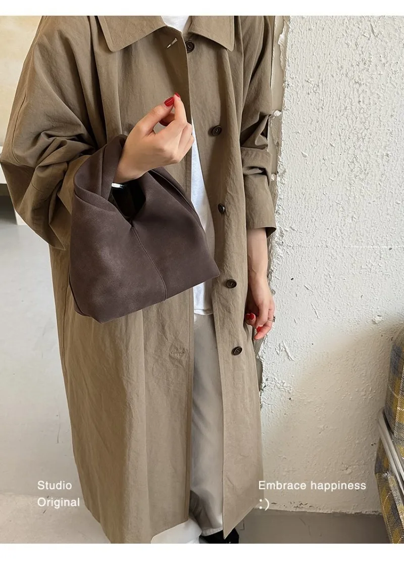 CEEKAY Wildleder-Handtasche im Hobo-Stil mit Perlenanhänger, Metallring, dünnem Riemen, vielseitig einsetzbar für den Alltag, Pendeln und Freizeit, große Kapazität – Detail 7