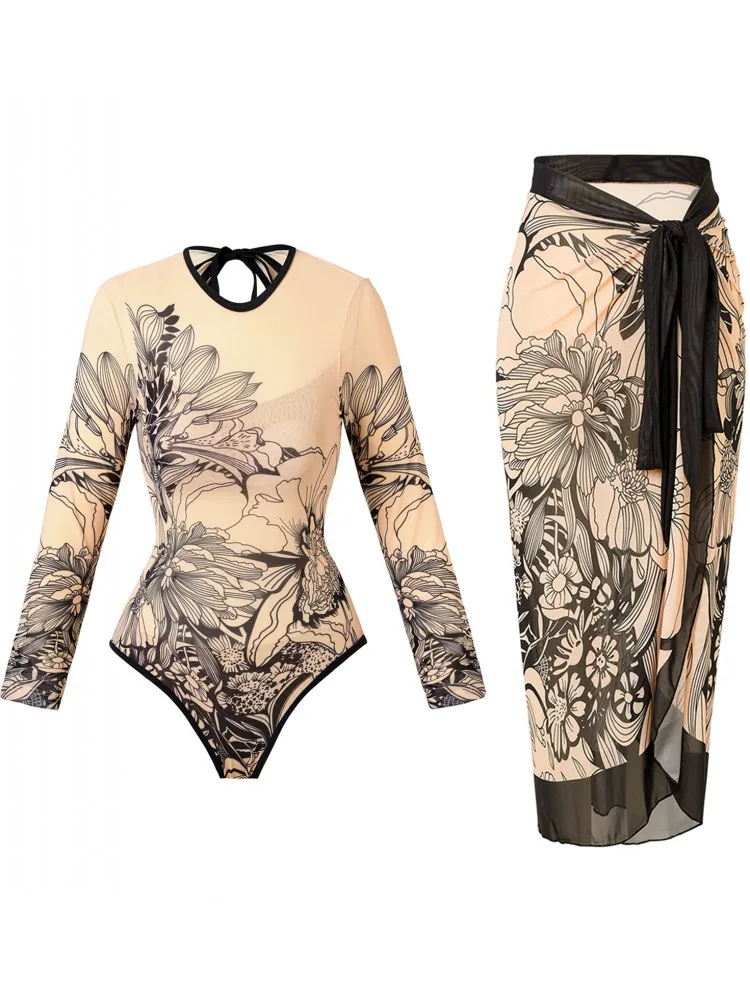 Maglia a vita alta costume da bagno sexy donna costume da bagno estivo bikini set manica lunga costumi da bagno spiaggia costume da bagno per donna Куhelyльник