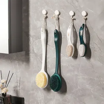 2 v 1 pemzový kartáč na nohy s rukojetí, exfoliační odstraňovač odumřelé kůže, masážní kartáč, nástroj na pedikúru, unisex 8 nejlepší prodej škrábadlo na nohy - №5