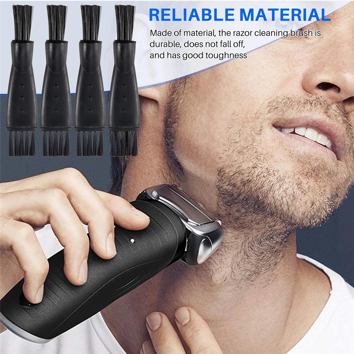 4 ชิ้น Double-Sided Trimmer เครื่องโกนหนวดแปรงทําความสะอาด Clipper แปรงทําความสะอาด Clipper แปรงทําความสะอาดสําหรับชาย