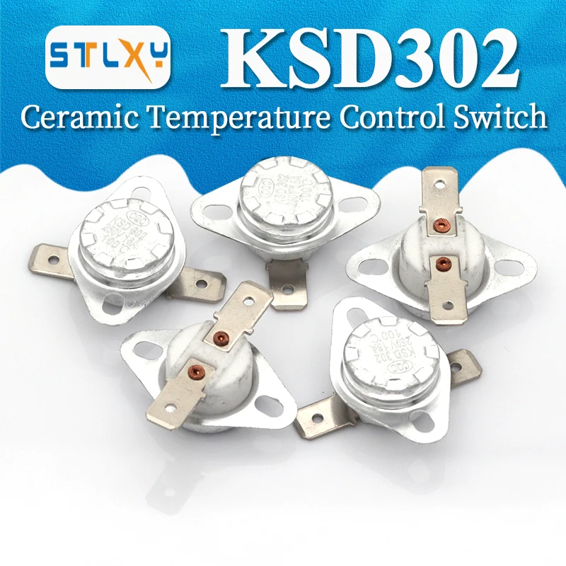 Normally open KSD302 16A 250V 40-180 Degree Ceramic KSD301 Normally Closed Temperature Switch Thermostat 45 55 60 65 70 75 80 85