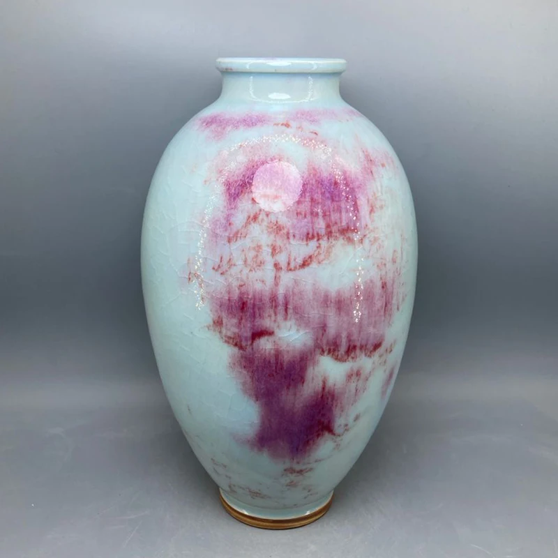 

Long belly vase Ceramic vase ornamental vase handicrafts Jun porcelain has ice cracks open pieces of under-glaze bubbles