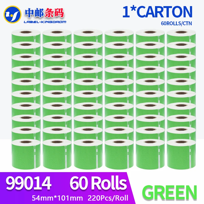 

60 Rolls Generic Dymo 99014 Green Color Label 54mm*101mm 220Pcs Compatiable for LW450 Turbo Printer