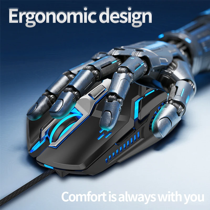 Wired Mouse Six Keys Luminous Game E-Sports Machinery Computer Accessories