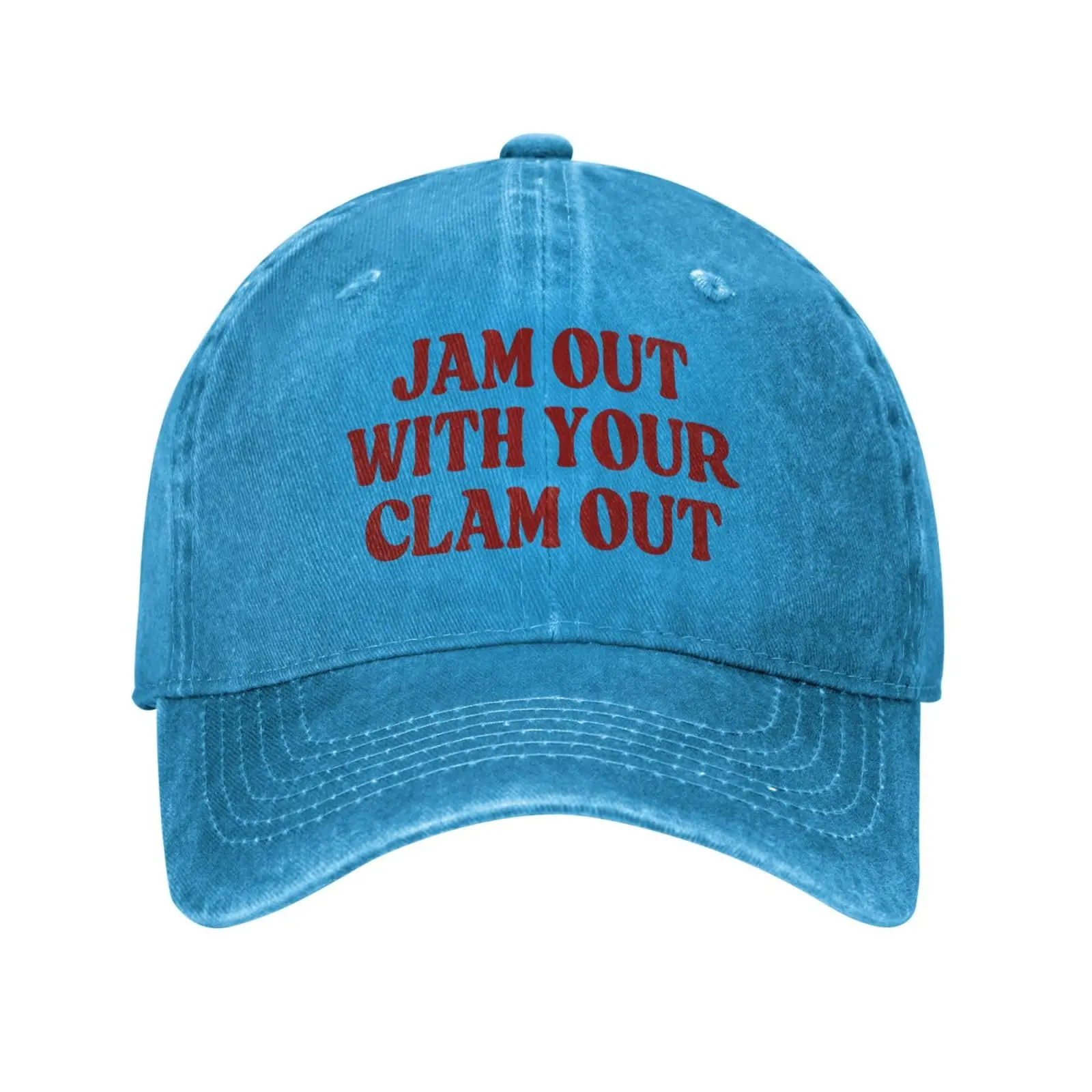 

Jam Out with Your Clam Out Hat Gag Gifts Drinking Joke Trucker Hat Dad Baseball Cap Men Women Blue