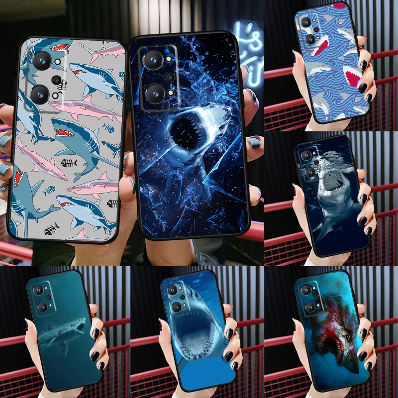 Ferocious Shark Animal For Realme C55 C33 C30 C21Y 10 Pro Plus GT Neo 5 3 3T Case For OnePlus 11 10 Pro Nord 2 2T