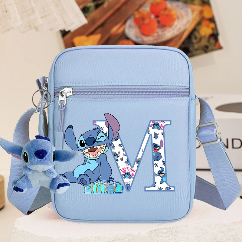 Stitch Disney Women Crossbody Bags Men Nylon Small Shoulder Bag Kawaii Oxford Messenger Side Sling Bag Husband Lady ChestBag