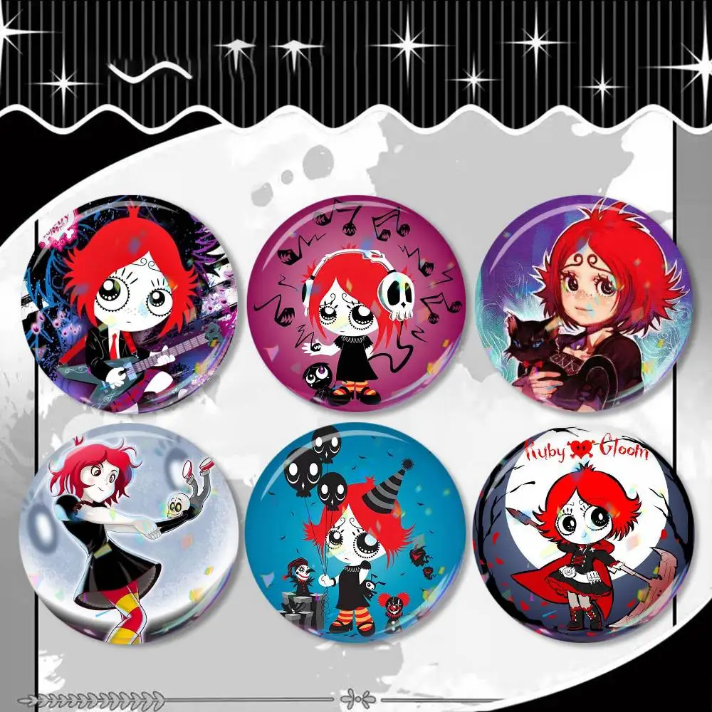 

Anime R-Ruby Gloom Laser Badge Creative Pins Brooch for Bag Clothes Hat Decor Gifts Fans Collect
