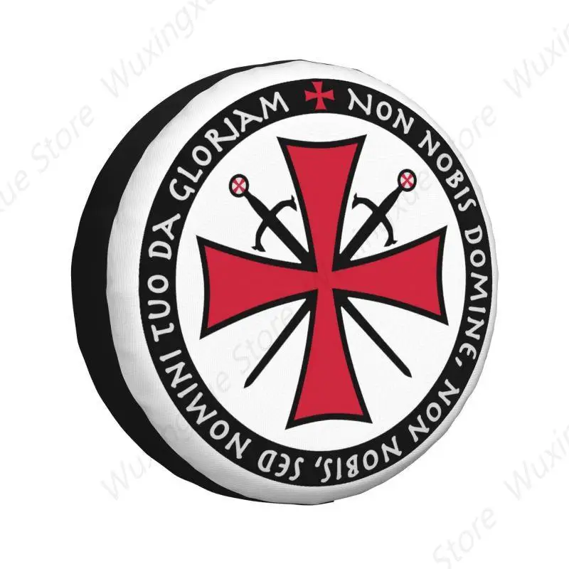 Non Nobis Domine Crusader Spare Wheel Tire Cover for Grand Cherokee Knights Templar Cross Jeep SUV Trailer Vehicle Accessories