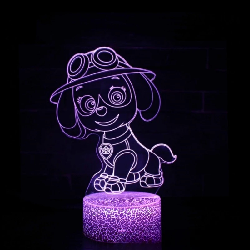 PAW Patrol 3D Acrylic Led Lamp for Home Children\'s Night Light Table Lamp Birthday Party Decor Men and women Bedroom Decoration