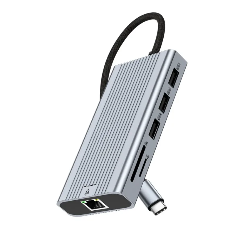 Ten-in-one Type-C docking station, dual-channel HDMI4K60Hz three-screen special display docking station usb3.0 hub