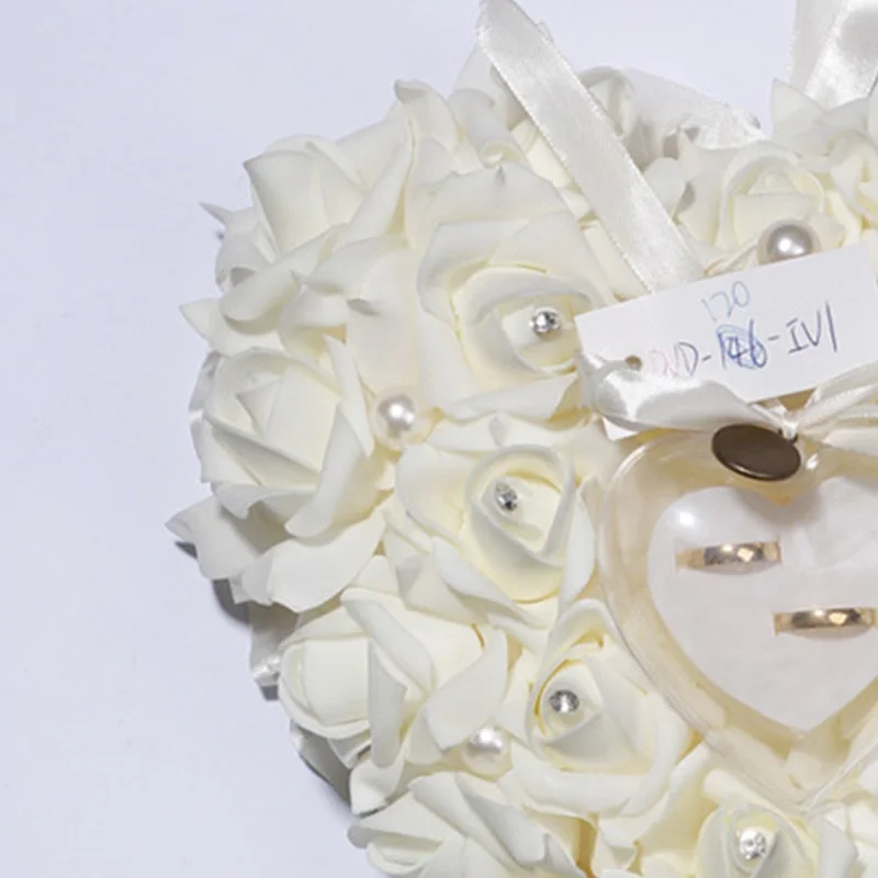 وسادة خاتم الزفاف الأوروبي ، محاكاة رغوة الورد ، لوازم العروس الرومانسية