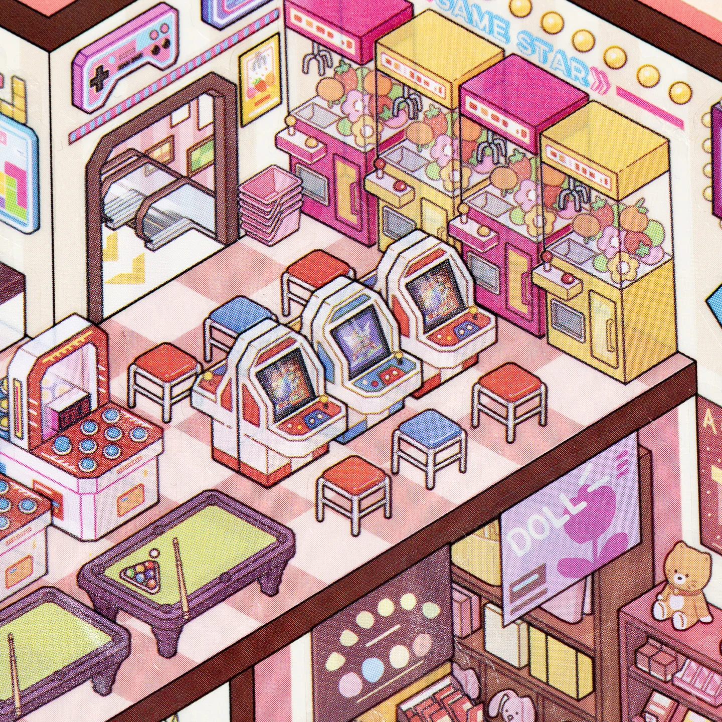 Immersive Mall Supermarket 3D Scene Stickers Miniature City Building Die Cut Stickers For Journal Scrapbooking Planner DIY Decor