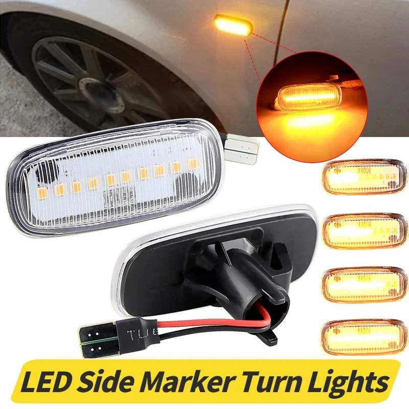 2Pcs Car Dynamic Flashing Blinker Side Marker Light For Audi A2 A3 8L A4 B5 A6 4B C5 A8 4D TT 8N Flowing Sequential Led