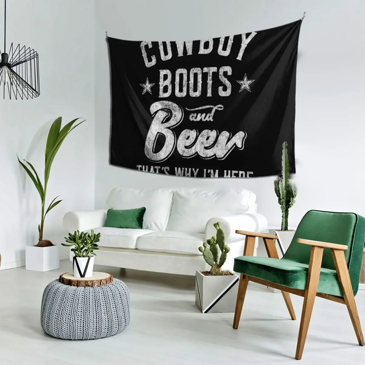 

Cowboy Boots and Beer That's Why I'm Here Tapestry Home Decor Aesthetic Wall Carpet Things To The Room Tapestry