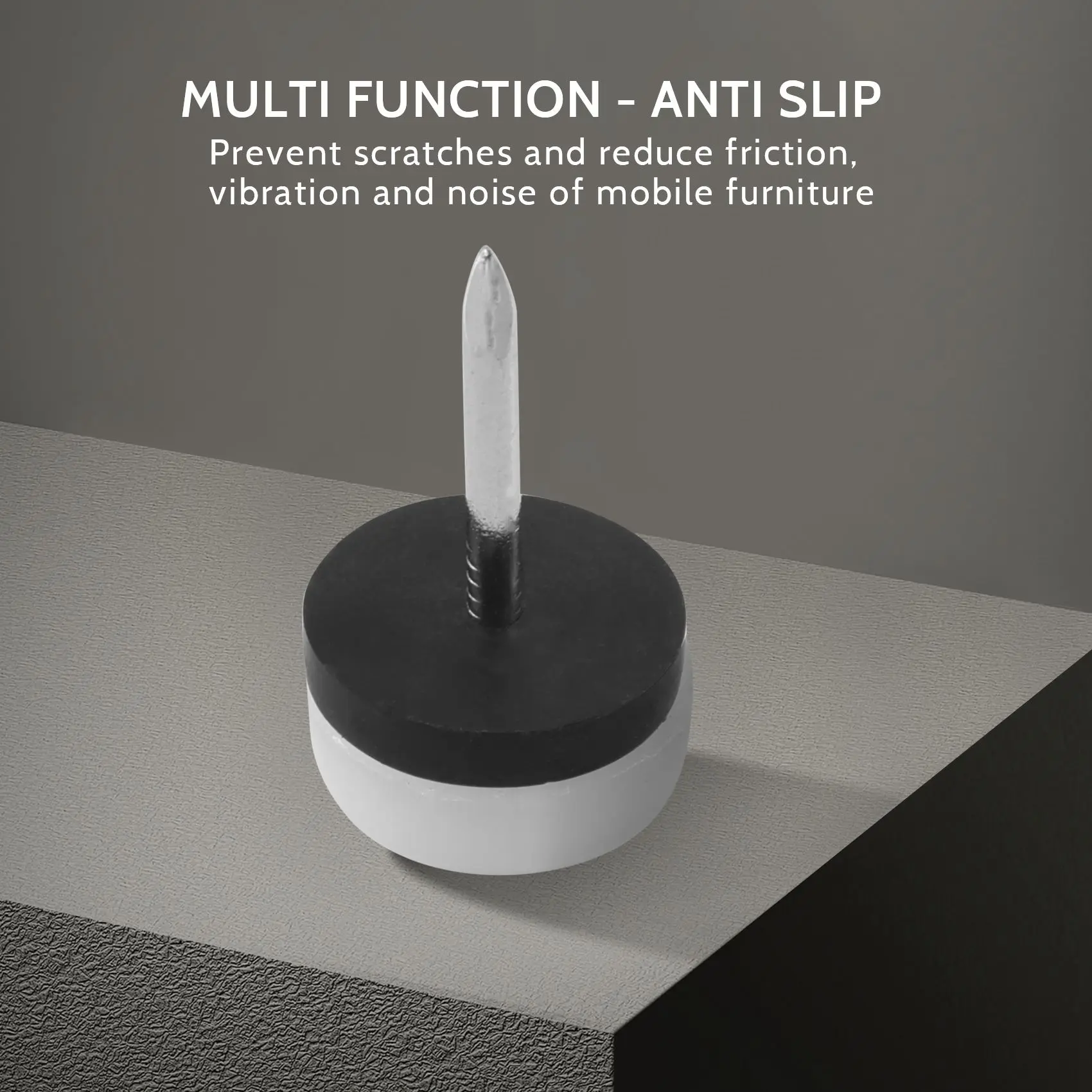 แผ่นรองเฟอร์นิเจอร์แบบหนา 40 ชิ้น, แผ่นรองเลื่อนไนลอนแบบติดตะปู ป้องกันพื้นสำหรับขาไม้ของเก้าอี้ โต๊ะ โซฟา (18 มม. หรือ 0)