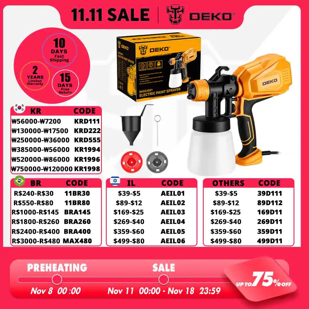 Deko-home Pistola Elétrica Alta Potência Novo Produto Faça Você Mesmo Household Dksg45k1 450w