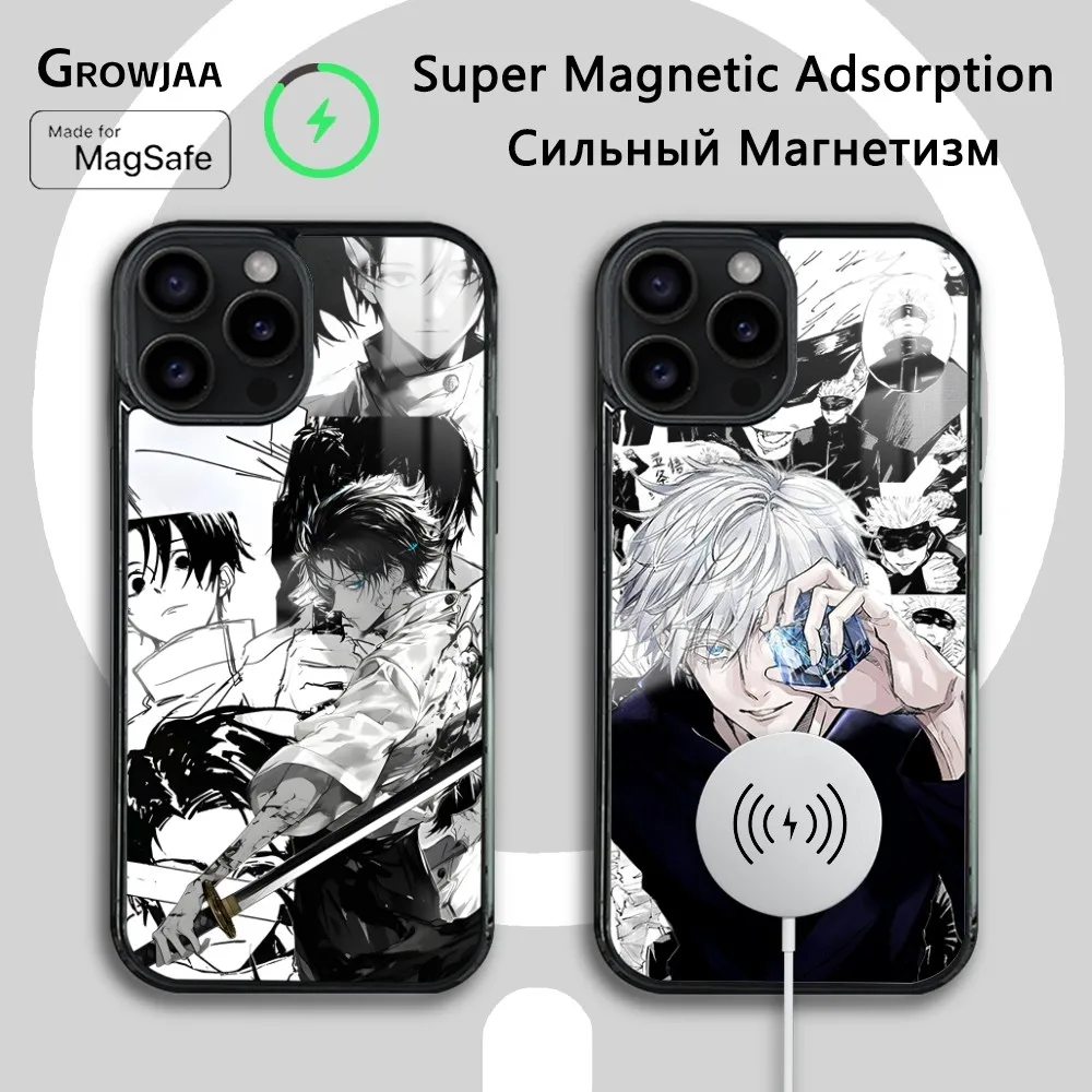 

Jujutsu Kaisen Gojo Fashion Phone Case For iPhone 16 15 14 13 12 11 Pro Max Plus Mini Magsafe Mirror Wireless Magnetic Cover