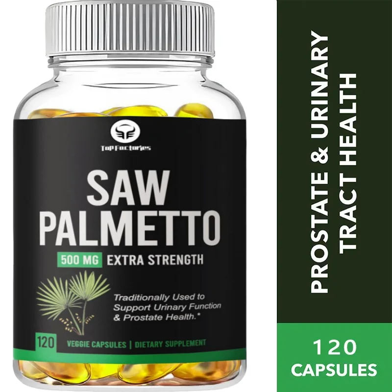 

Men's Saw Palmetto Prostate Supplement Dht Blocker For Hair Growth & Reduced Frequent Urination Vegan Capsules 120 Count