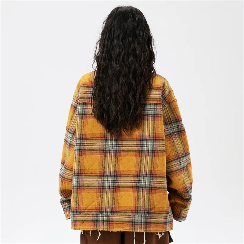 Women\'s Tweed Jacket Spring 2024 New in Japanese Y2k Vintage External Outdoor Clothes Yellow Plaid Women\'s Luxury Clothing Sales