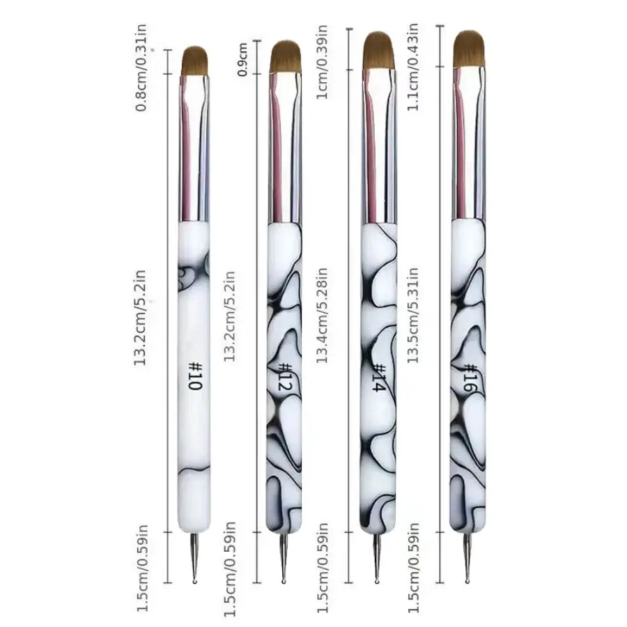 Dual-Ended Nail Art Brushes And Dotting Pens Set, Professional Manicure Detailing Tools, French Nail Art Pen Kit