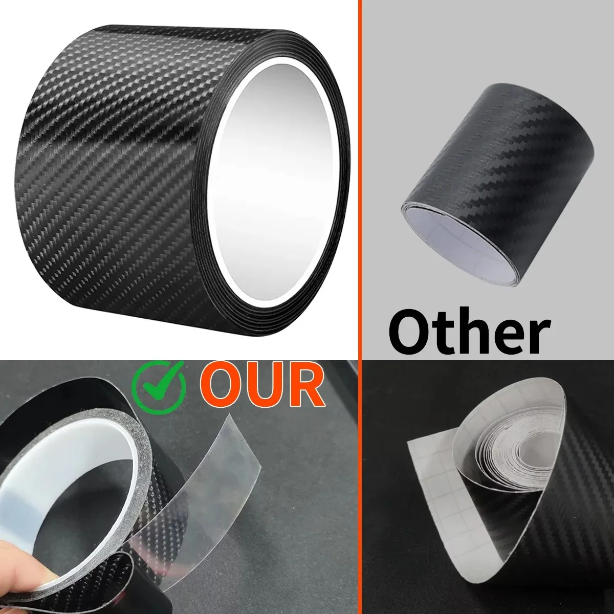 

Carbon Fiber 3/5/7/10cm Width Car Sticker Anti Scratch Door Sill Protector Rubber Strip,Car Threshold Protection Bumper Film