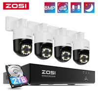 ZOSI 8MP/5MP HD PTZ PoE CCTV Security Camera System AI Person Vehicle Detection 4K 8CH Expand 16CH NVR Video Surveillance IP Cam