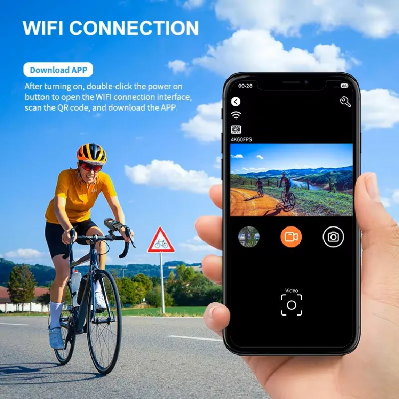 

HD 4K Action Camera for Motorcycle Bike Helmet Sports Video Recorder Car Dash Cam Outdoor Bicycle Surveillance